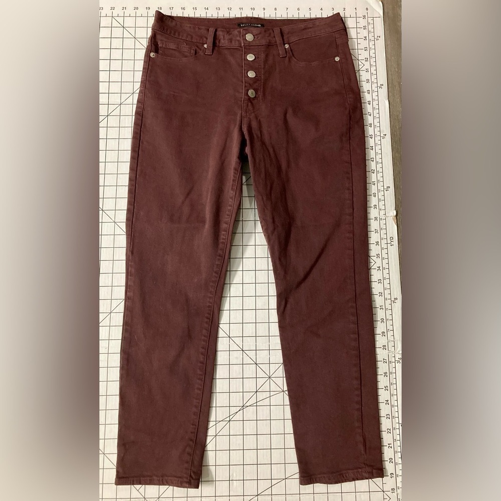 Lucky Brand Women’s Size‎ 12/31A Maroon Mid Rise Hayden Skinny Jeans